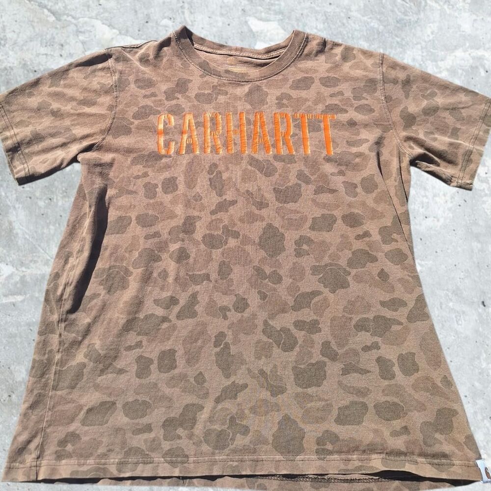 Carhartt Men's Orange and Green T-shirt